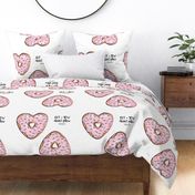 cut and sew - heart shaped donut pillow - pink with sprinkles