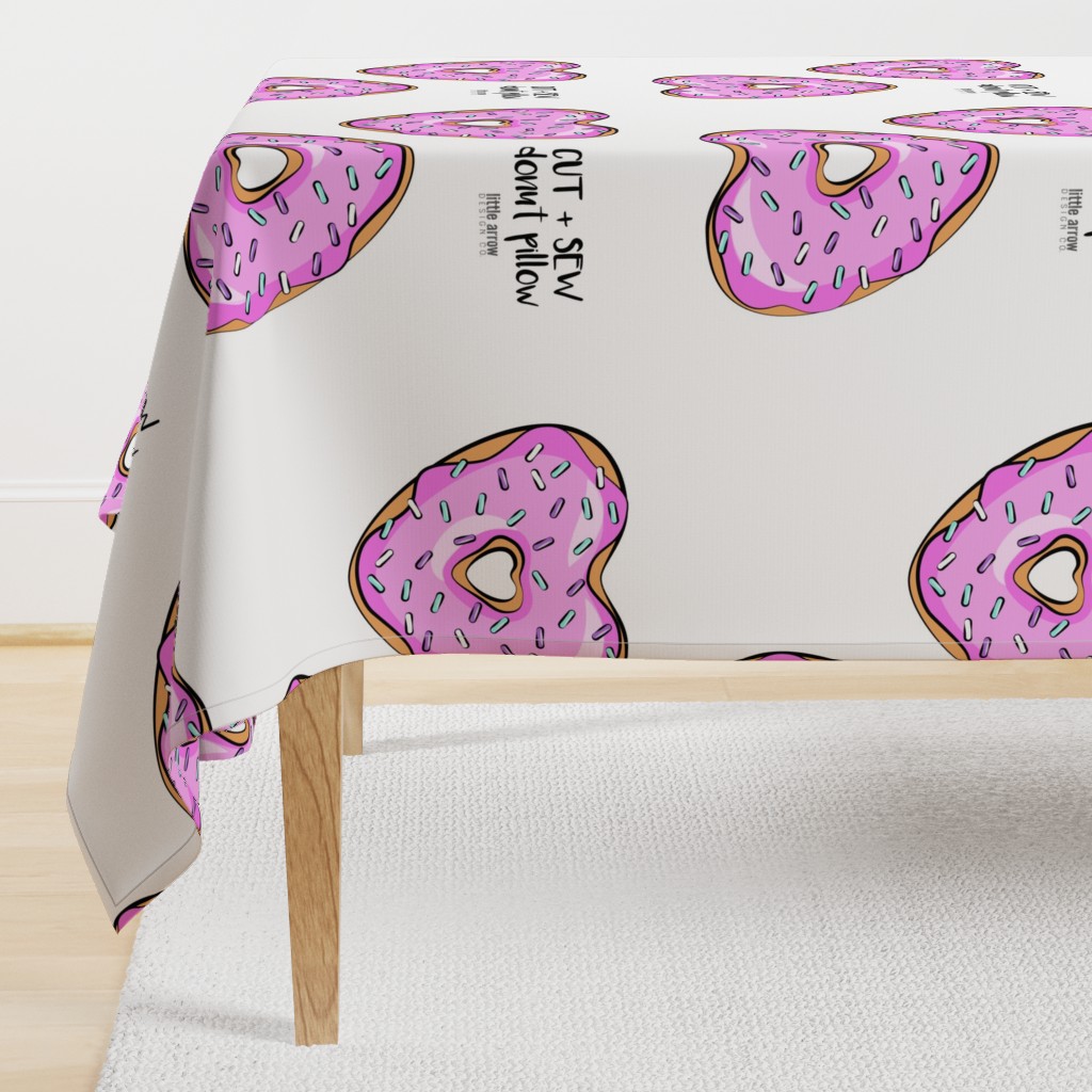 cut and sew - heart shaped donut pillows- bright pink with sprinkles