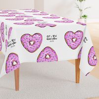 cut and sew - heart shaped donut pillows- bright pink with sprinkles