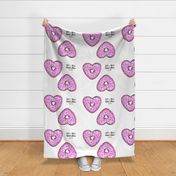 cut and sew - heart shaped donut pillows- bright pink with sprinkles