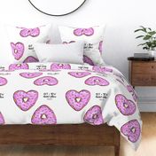 cut and sew - heart shaped donut pillows- bright pink with sprinkles