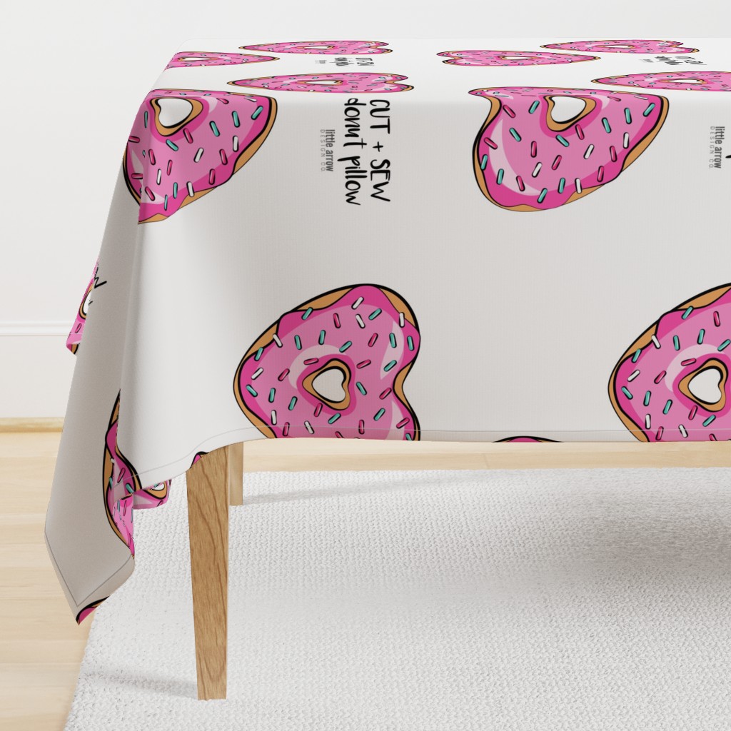 cut and sew - heart shaped donut - med pink with sprinkles