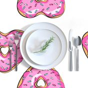 cut and sew - heart shaped donut - med pink with sprinkles