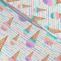 watercolor pastel ice cream cones