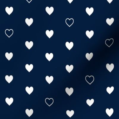 White Hearts on Navy – Love Heart Valentines Day