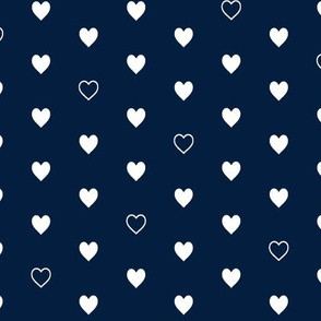 White Hearts on Navy – Love Heart Valentines Day