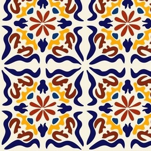 SpanishTiles_ los cuadrados son círculos-Multi w/flower center