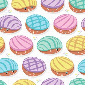 Small scale // Kawaii Mexican conchas // white background