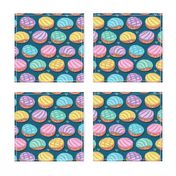 Small scale // Kawaii Mexican conchas // turquoise background