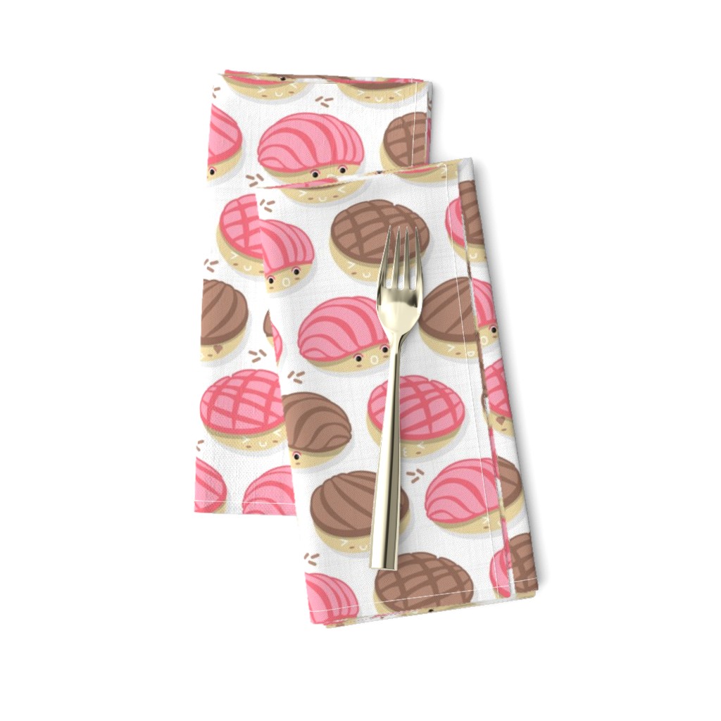 Small scale // Kawaii Mexican conchas // white background pink & brown shells