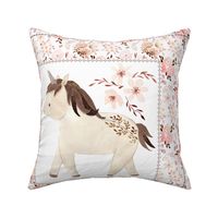 18” Unicorn Pillow Front with dotted cutting lines, Girls Nursery Bedding A // Be a Unicorn collection