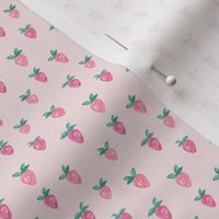 (micro print) watercolor strawberries || pink