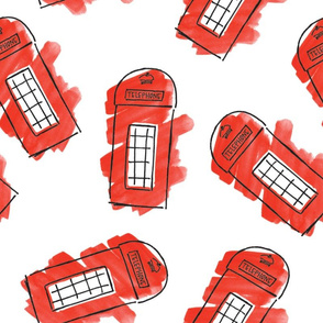 London Telephone Box Watercolor Large