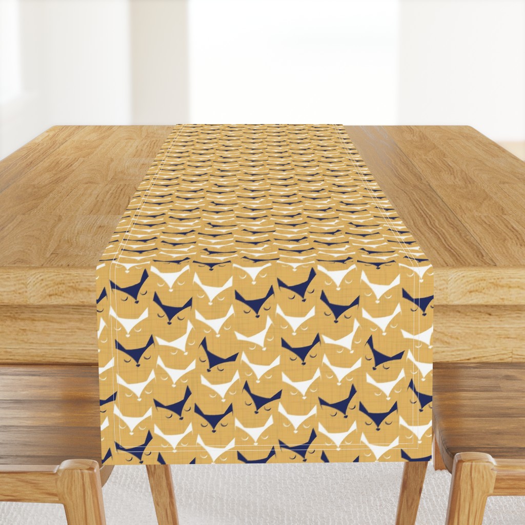 Cat alert // mustard linen texture background