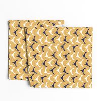 Cat alert // mustard linen texture background