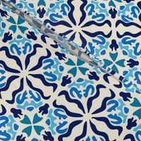  Spanish Tiles-  Los cuadrados son círculos- Azul