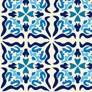  Spanish Tiles-  Los cuadrados son círculos- Azul