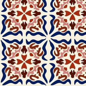  SpanishTiles: Los cuadrados son círculos-Rojo