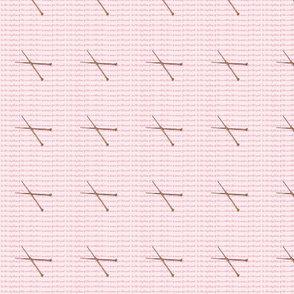knitting needles on aphorism - pink on pink