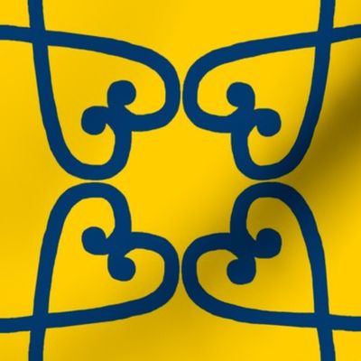 Spanish tile loop blue on yellow