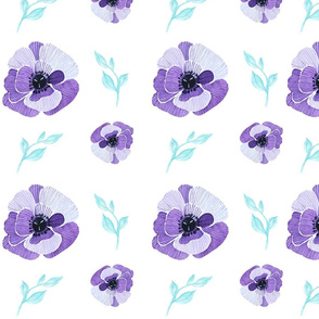 Purple Aqua Floral