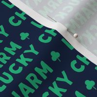 Lucky Charm - green on navy