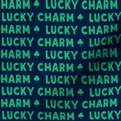 Lucky Charm - green on navy