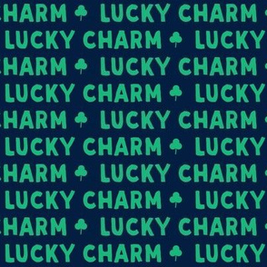 Lucky Charm - green on navy