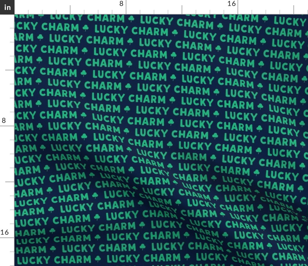 Lucky Charm - green on navy