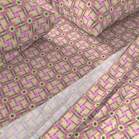 Geometric Southwest Quilt Pinks Grays Greens Squares Triangles Circles