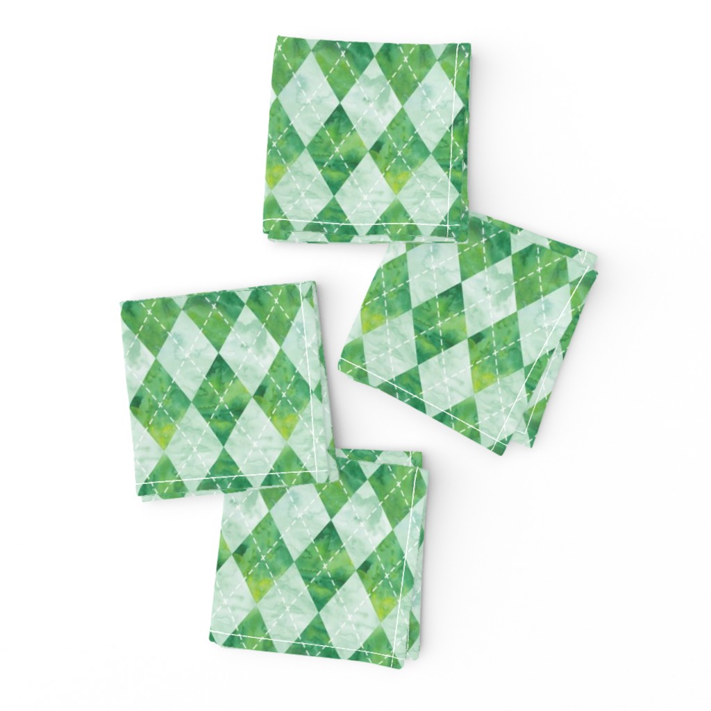 Argyle watercolor - green