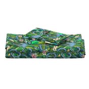 Large scale Improbable Botanical with Dinosaurs - dark green