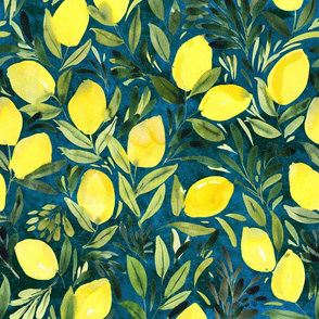 Lemons on turquoise