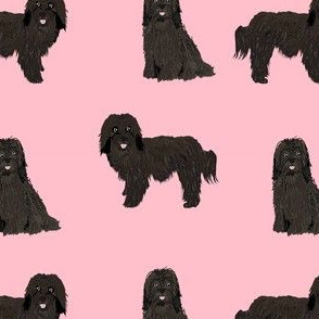 havanese black coat dog breed fabric pink