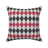 Argyle - red, black, grey