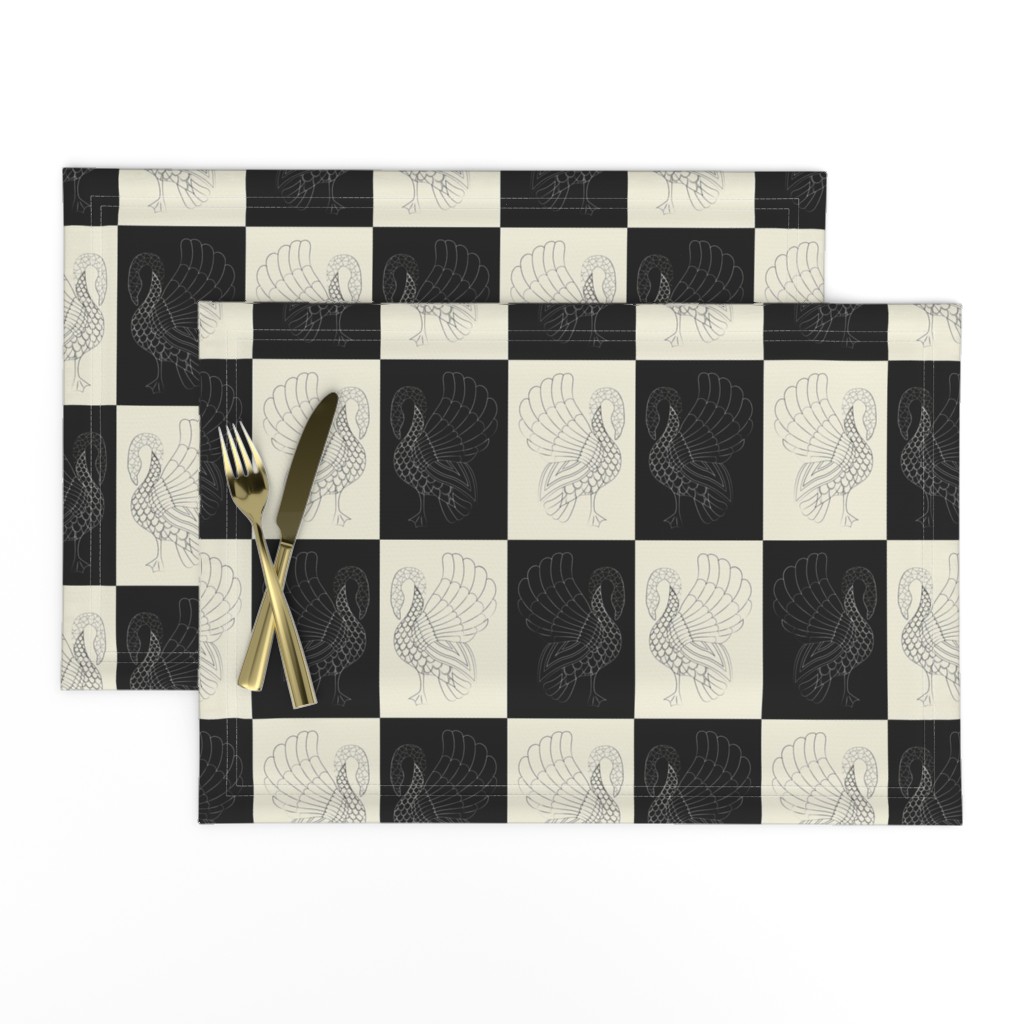 Art swan chess pristine/black