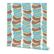Small scale // Mexican pan dulce // white background pastel blue conchas 