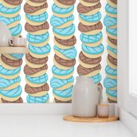 Small scale // Mexican pan dulce // white background pastel blue conchas 