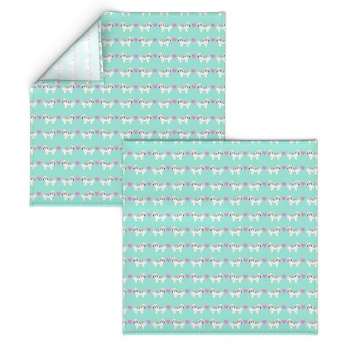 havanese love hearts valentines dog breed pure breed fabric mint