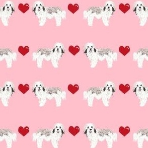 havanese love hearts valentines dog breed pure breed fabric pink