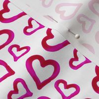  Valentine's Day Pink Watercolor Hearts Cute Valentines Day - Valentines Day - Valentines Day Fabric