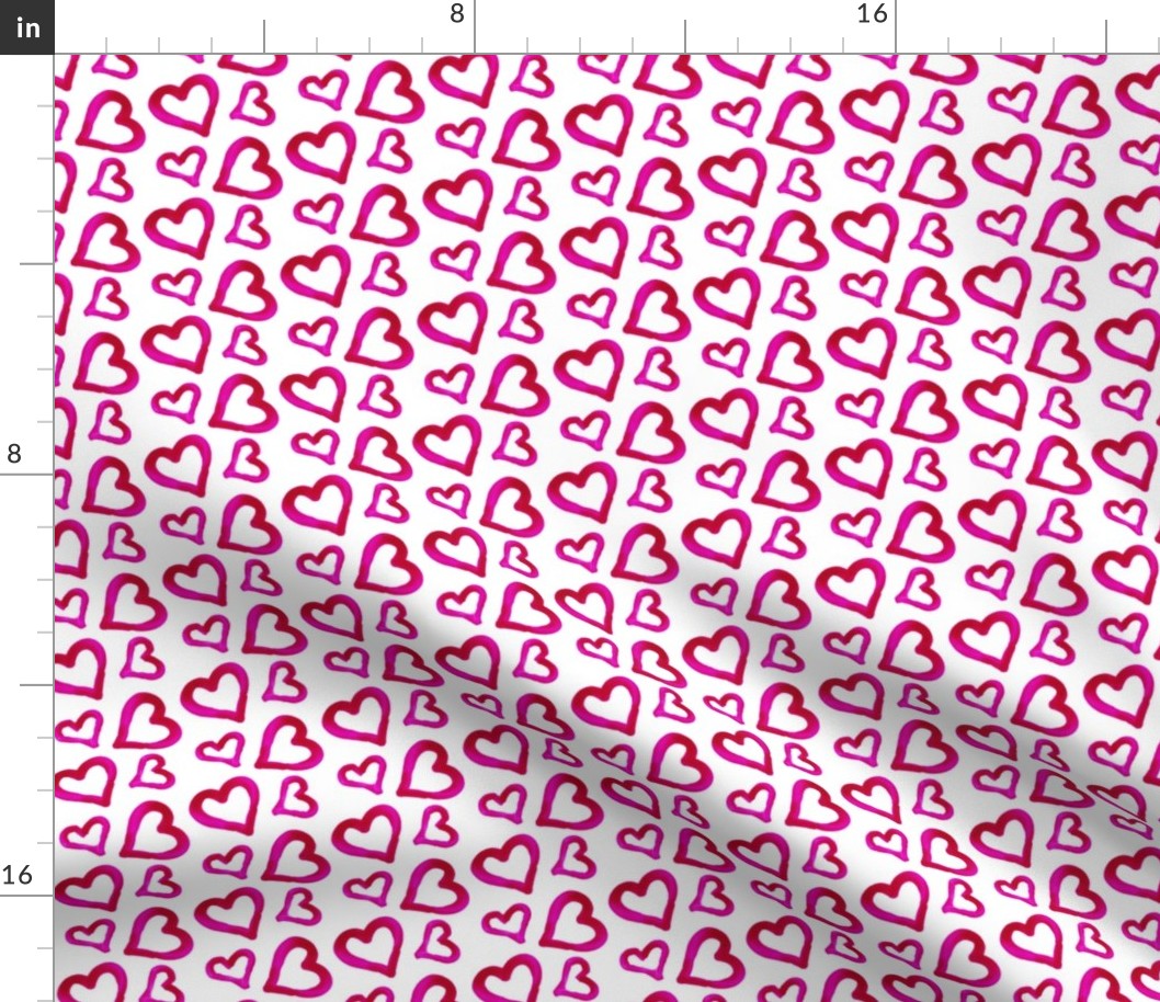  Valentine's Day Pink Watercolor Hearts Cute Valentines Day - Valentines Day - Valentines Day Fabric
