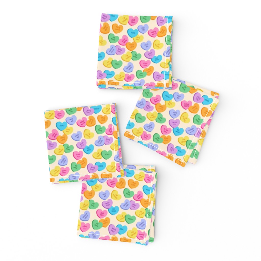 Valentines Day Candy Hearts - Valentines Day - Valentines Day Fabric