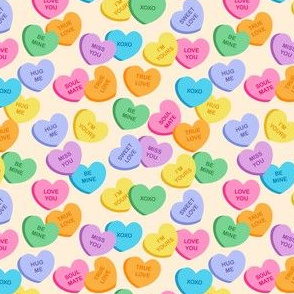 Valentines Day Candy Hearts - Valentines Day - Valentines Day Fabric