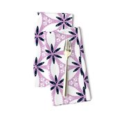 Snow Lily Lattice - Orchid & Navy