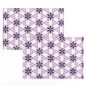 Snow Lily Lattice - Orchid & Navy