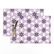 Snow Lily Lattice - Orchid & Navy