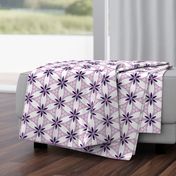 Snow Lily Lattice - Orchid & Navy