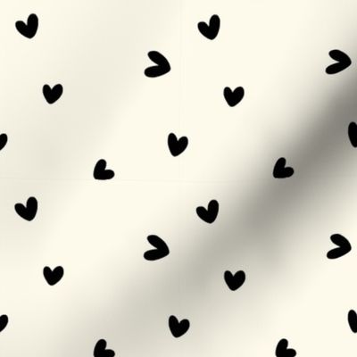 Valentine's Day Black and White Stripes with Hearts Cute Valentines Day