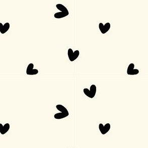 Valentine's Day Black and White Stripes with Hearts Cute Valentines Day